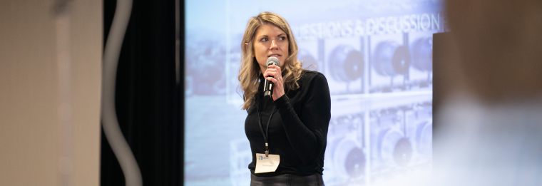 Jessica Campbell, the diirector, Asset Innovations of ClimeCo, speaking.